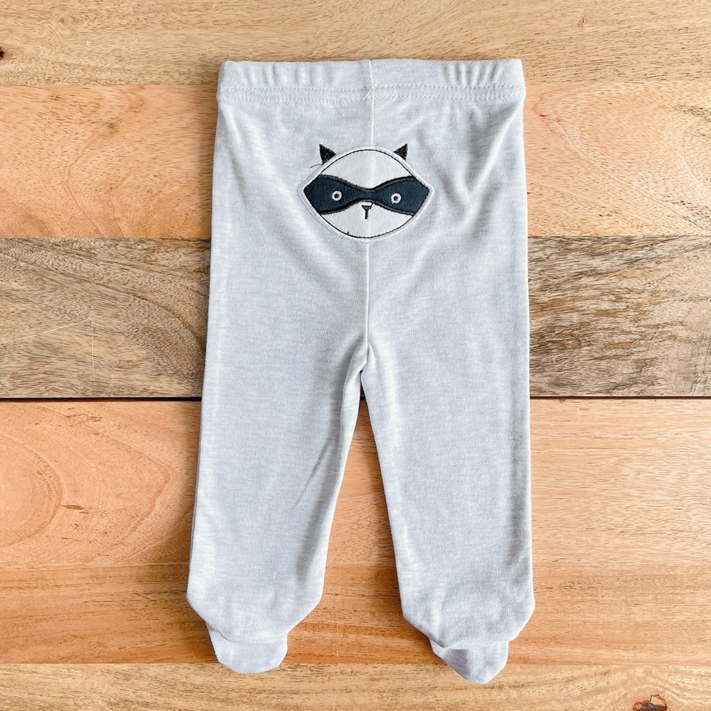 $2 Rene Rofe grey racoon legging 6-9m baby pant